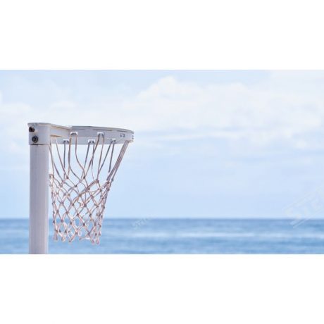 Thumbnail Netball Hoop Close Up Ocean Background positioned to the left