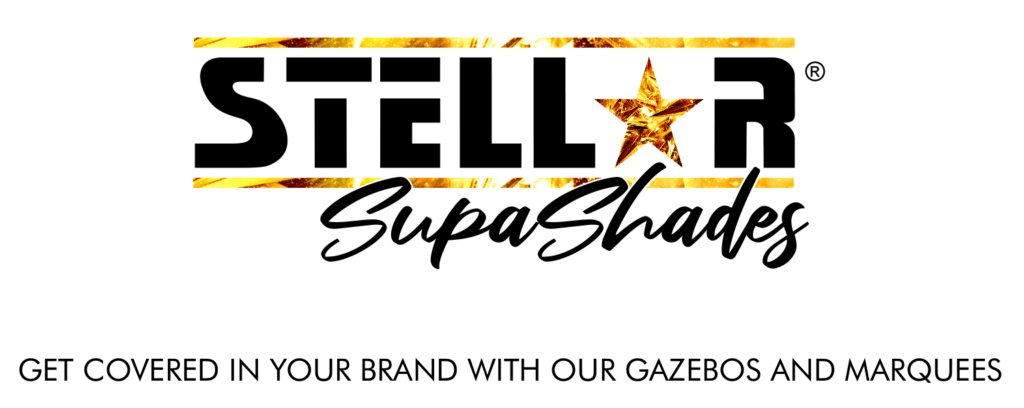 Stellar Supa Shades get covered in your brand with our gazebos and marquees