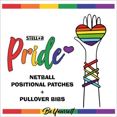Pride Netball Positional Patches and Pullover Bibs Stellar Uniforms
