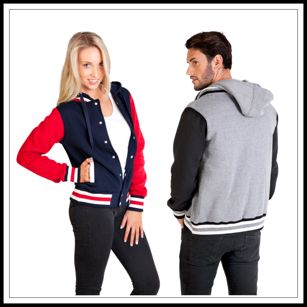 Varsity Letterman Jacket Varsity Hooded Jacket Custom to your colours Stellar Uniforms Print On Demand